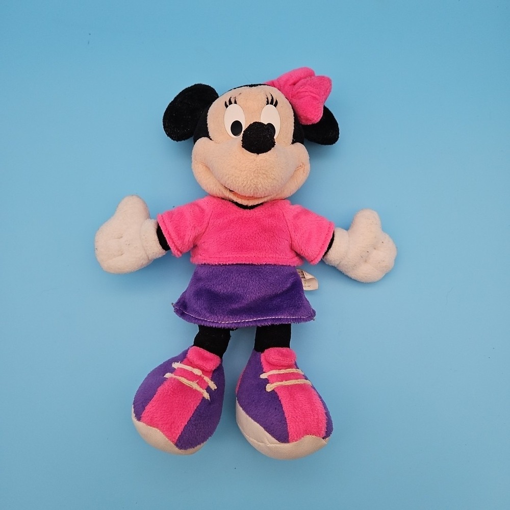 Vintage Disney 2001 Mattel Fisher Price Minnie Mouse 12" Plush Pink & Purple